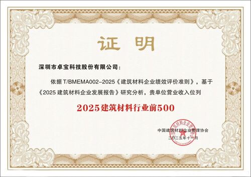 Latest company news aboutJoaboa Tech Achieves Dual Recognition: 2025 'Top 500 Building Materials Enterprises' and 'Five-Star Growth Enterprise' ！
